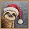 Merry Christmas Sloth by Lucia Stewart Canvas Art Framed